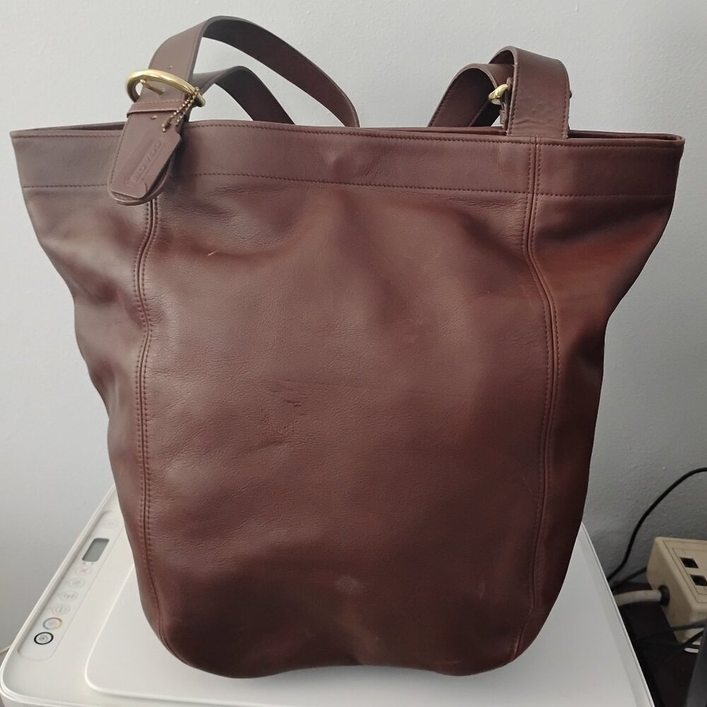 ❤️COACH BROWN LEATHER 4082 SOHO FEEDBAG XL LARGE HOBO TOTE PURSE +FOB